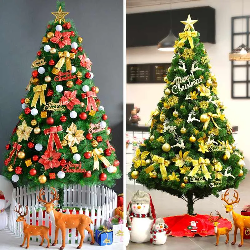 

New Year DIY Christmas Tree 2.1M/7FT Gift Flocking Christmas Tree Snowflake Tree Christmas Family Hotel Mall Decoration