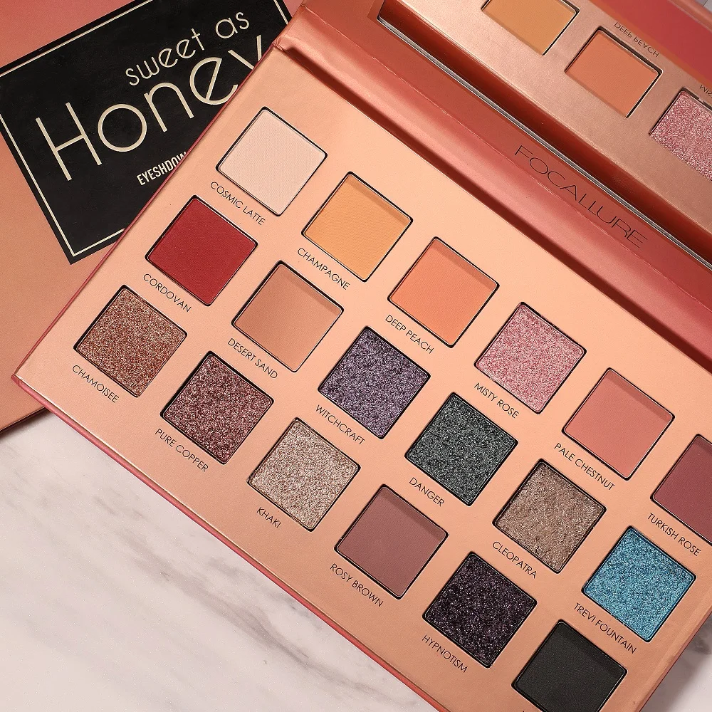 Günstig FOCALLURE original lidschatten Palette 18 Farbe Schimmer Matte Schönheit Make Up Set Smoky Lidschatten kosmetik