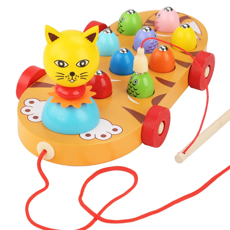 Игра дети котенок Go Рыбалка Procrastination Parenting желтая утка взаимодействие рыболовные игрушки Магнитные - Цвет: 1