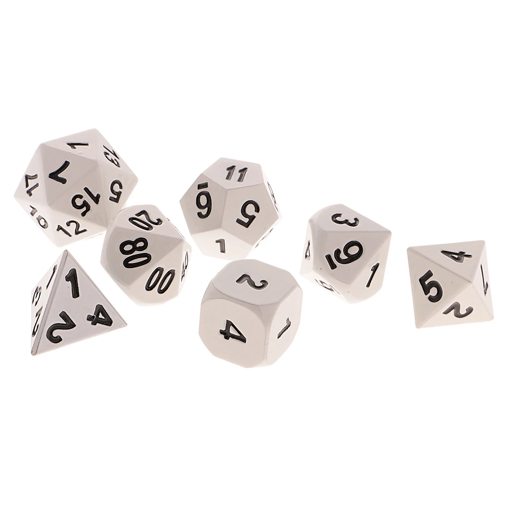 7Pcs 15mm Polyhedral Numberal Dice D4-D20 Party Gaming Dices for D&D RPG Dungeons& Dragons Toy