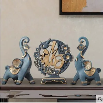 

European creative resin elephant crafts, home decoration art, wedding gifts, modern mascots, office desktop decoration
