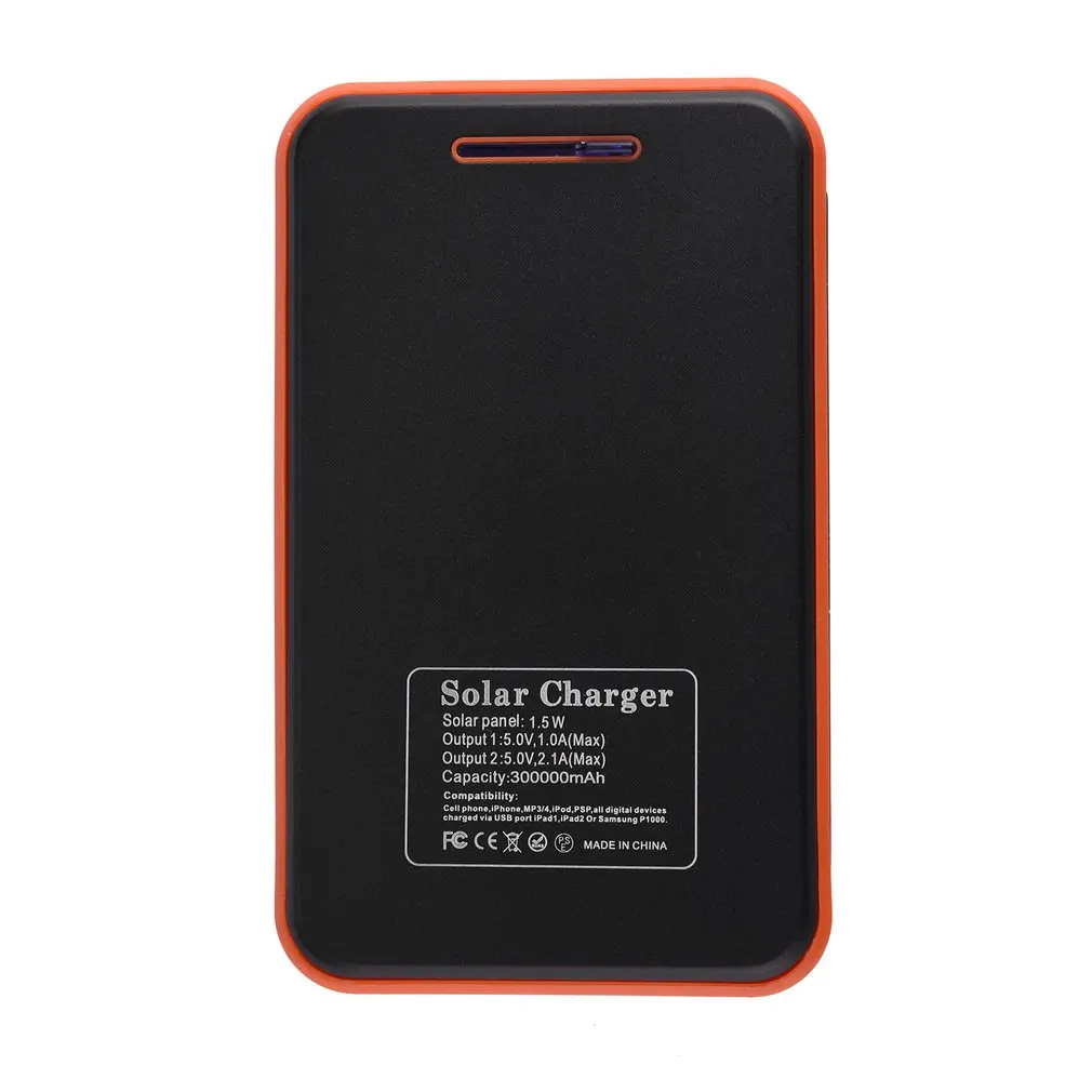 Waterproof 300000mAh Solar Power Bank 2USB Battery Portable Charger uk samsung