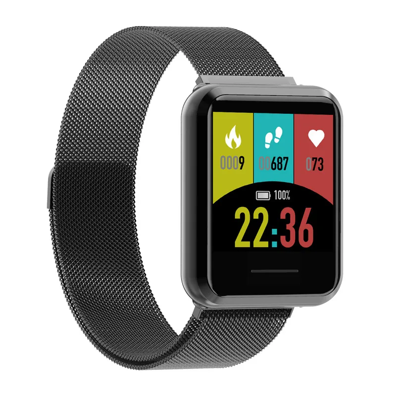 KOSPET DK08 smartwatch мульти-спортивный режим 1,2" Bluetooth IP67 Водонепроницаемый 110 мАч smart watch ремешком для мужчин и женщин, для IOS и Android - Цвет: Stainless steel