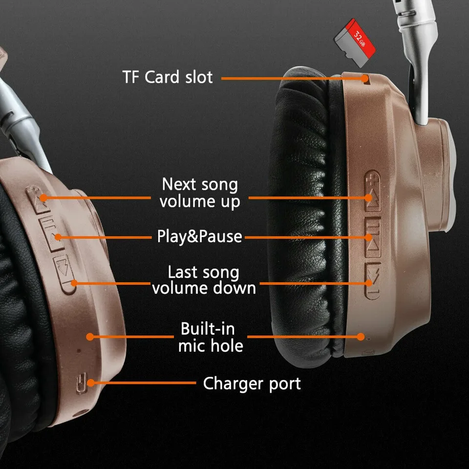 VJ083 NEW wireless Bluetooth headphones 5 0 music headset Over Ear for iPhone Samsung Headphones Noise Cancelling Headphone