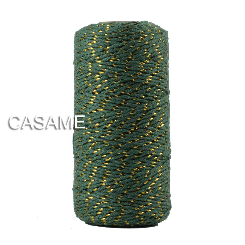 Metallic 12ply golden Gold Silver Twine Rope Baker Twines for Craft Gift Packing spools baker twine Striped Wedding Decoration, craft twine