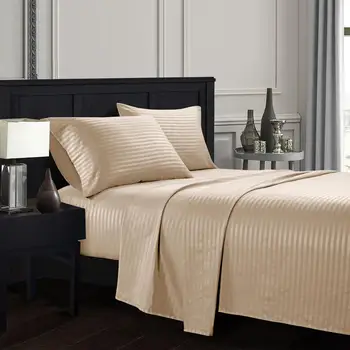 

Bed Sheets Set Egyptian Comfort 1800 Count Deep Pocket Striped 3 - 4 Piece sheets on an elastic band Bed linen quilted quilts