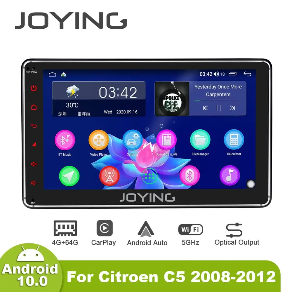 7inch/8.8inch Single Din Android10 Radio for Citroen C4 C5 Navigation Carplay GPS DSP SPDIF Subwoofer Bluetooth 5.1 Split-screen