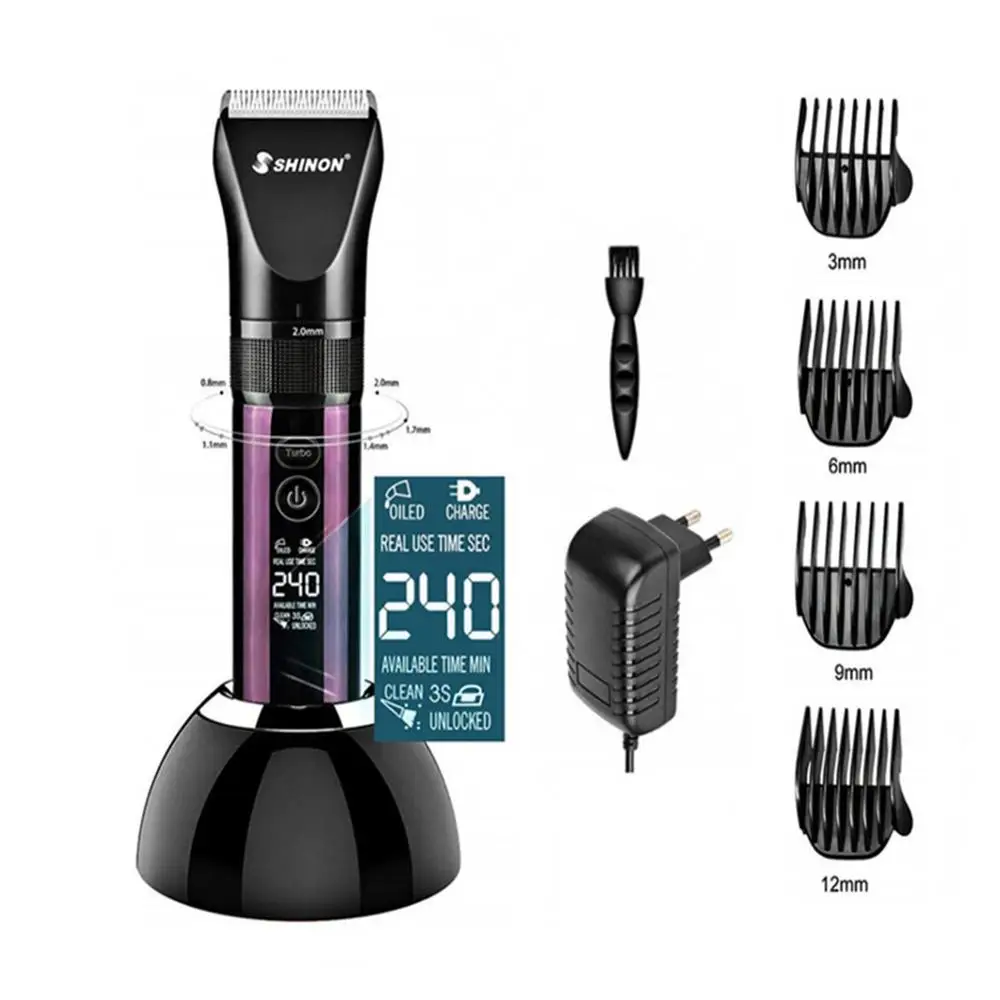  Men LED Display 3 Modes Electric Hair Clipper Dual Charging Method Hair Trimmer Professional Hair C