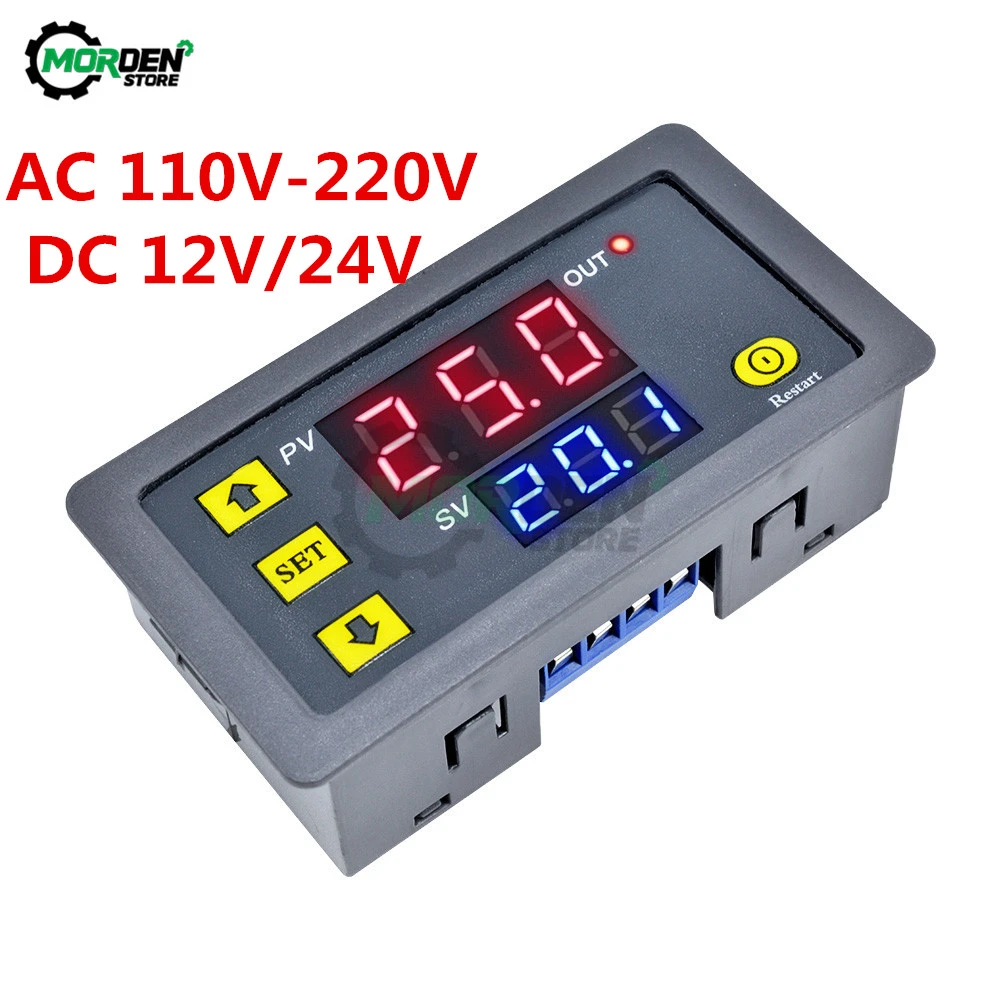 AC110V 220V DC 12V 24V Digital Time Delay Relay LED Display Cycle Timer