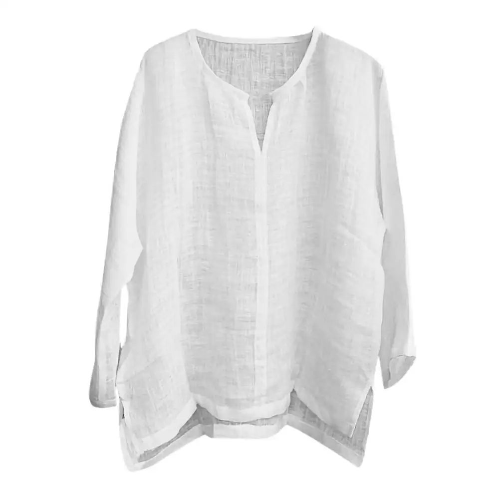 

Mens Brief Breathable Comfy Solid Color Long Sleeve Loose Casual T shirt Blouse camisa comfort men clothes 2019 plain t shirt #7