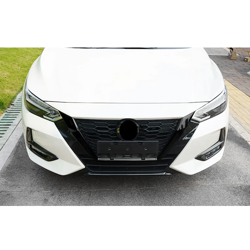 3 Teile/satz Glänzend Schwarz U Form Front Grill Rahmen Abdeckung Trim ABS Kunststoff Fit für Nissan Sentra 2021 2020