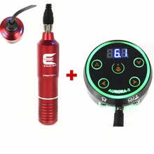 Профессиональная роторная машина татуировки ручка светодиодный светильник Мощный Тихий мотор с Aurora-II татуировки Мощность тату комплект