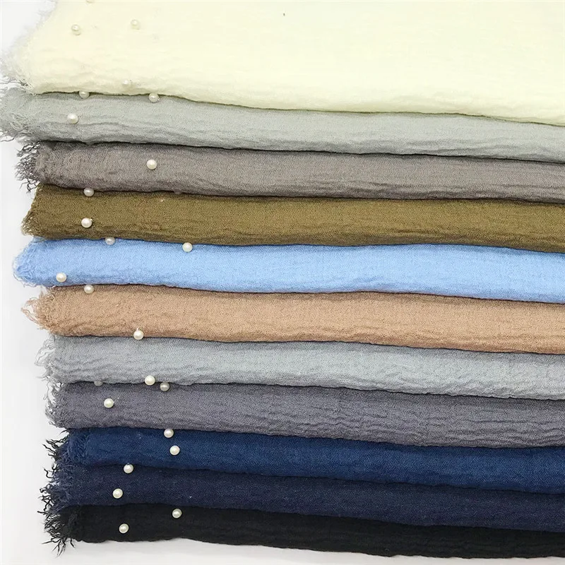 

NEW 55 Colors Solid Pearls Spring Summer print hijab Hot sale plain solid color scarf scarves fashion Muslim headband popular