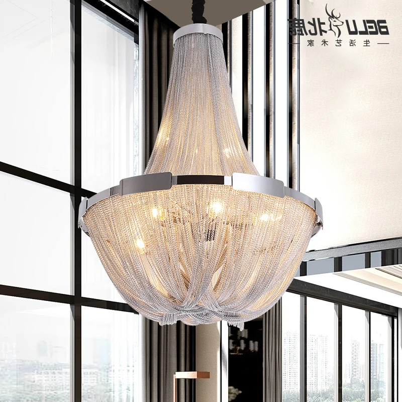 

Nordic Aluminum Chain Pendant Light Romantic Atmosphere Bedroom Restaurant Kitchen Hanging Light deco maison