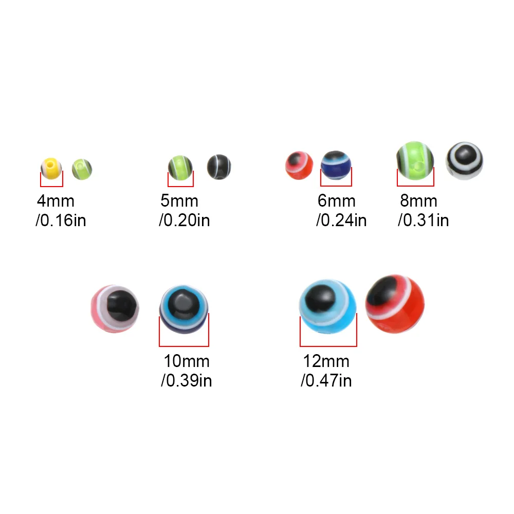 50/60/100 PCS 4/5/6/8/10/12mm Fish Eye Fishing Beads Mixed Color for Carolina Rigs Taxes Rigs Fishing Beads DIY Bass Tackle fishing beads