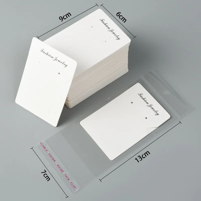 30pcs Earrings Paper Card for Bracelet Necklace Hairband Ear Studs DIY Jewelry Display Package Card Handmade 5x5/6x6/5x9/8x8cm