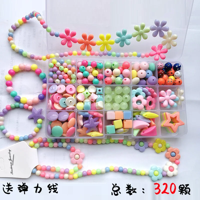 

Candy-Colored Beads Girls Beaded Bracelet Handmade Toy Educational DIY Children Beaded Bracelet Beaded Bracelet Necklace Box Gif