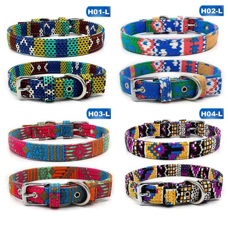 1 шт. в богемном стиле ошейник для домашних животных этнический регулируемый ремень ткань щенок Тедди собака Harnesse товары для домашних животных