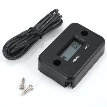 

Motorcycle Inductive Digital Hour Meter Waterproof Engine Gauge Hour Meter LCD Display for Bike Motorcycle ATV Boat Offroad