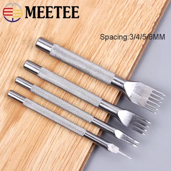

Meetee Handmade Leather Diy Tool Punching White Steel Diamond High-end Punch Wallet Eye Stitching Bag Making Fork By Hand BD110