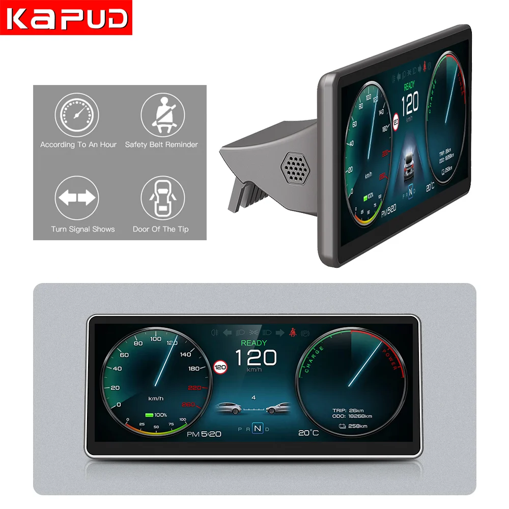 Car Multimedia Player Multimedia Touch Screen Wireless Carplay Wireless Carplay Adapter Smart Carplay Box Car Monitor Car Dashboard Display Screen Kapud 8.9'' Car LCD CarPlay AUTO Instrument Multimedia Digital Panel for Tesla Model 3 /Model Y Dashboard Head-up Display Gauges