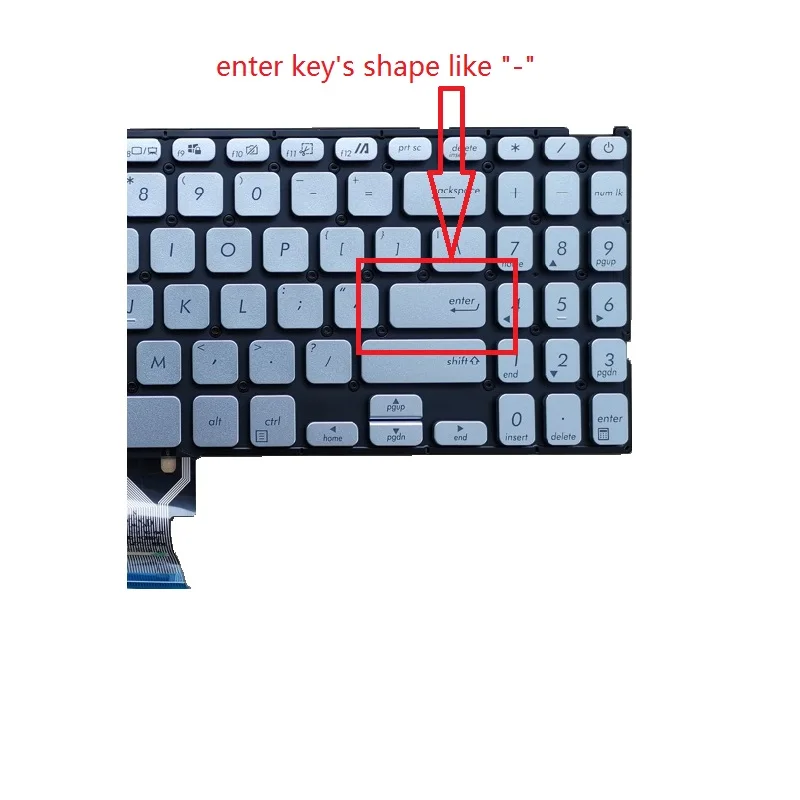 Eua Novo para Asus Vivobook 15 X515d X515da X515e X515ea X515ep X515ja Inglês Teclado do Portátil Prata com Luz Retroiluminada - Imagem 6