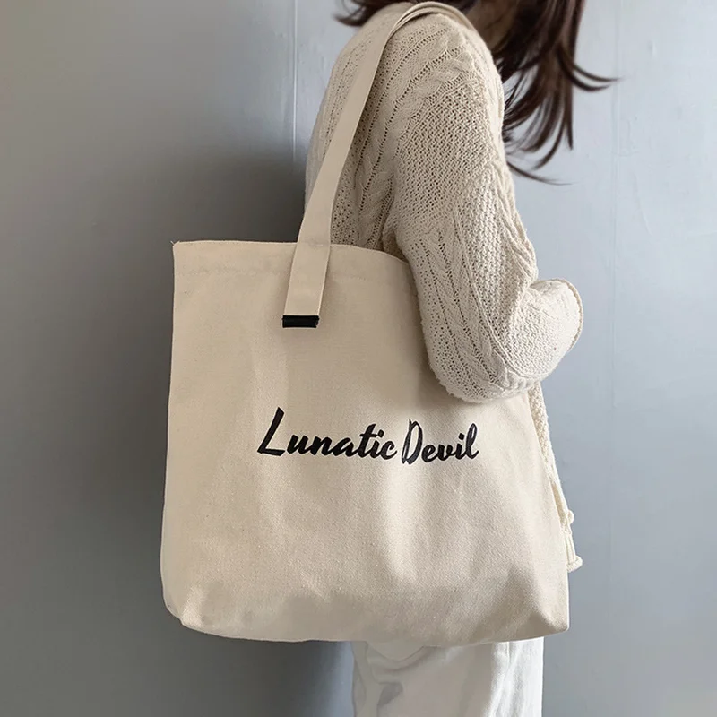 

Women's Canvas Shopping Bag Female Handbag Cloth Tote Bag for Women 2019 Cotton Ladies Shoulder Bag Big Shopper Bag Beach Travel