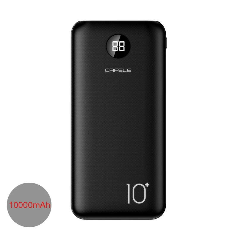 Cafele 10000mAh Power Bank For Xiaomi External Battery Portable Charging Charger 10000/20000 mah Powerbank Poverbank Dual USB - Цвет: 10000mah black