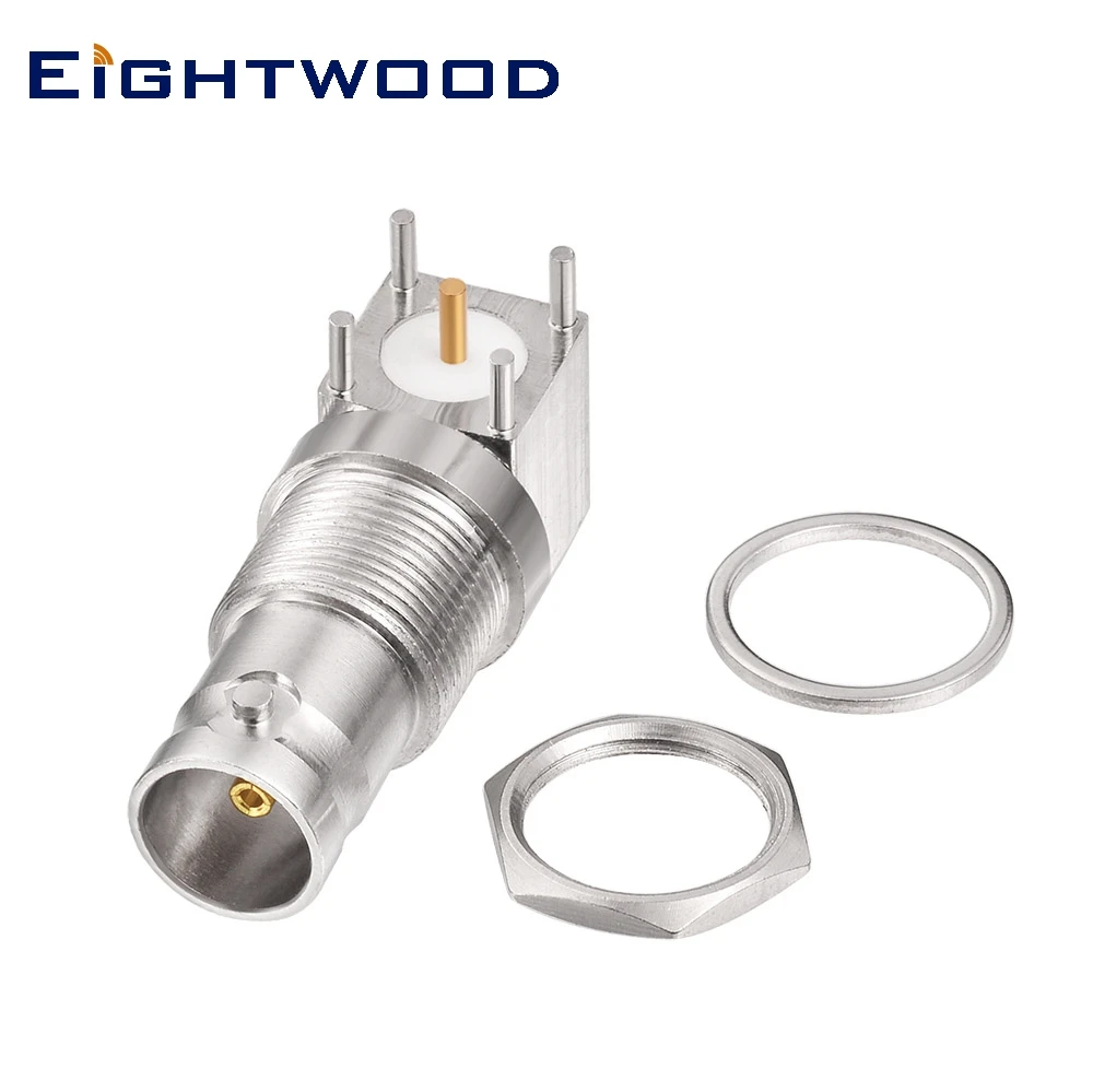 Eightwood 75 Ом BNC правый угол переборка PCB монтажный разъем Женский Разъем для
