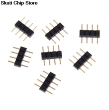 Adaptateur de connecteur de LED, aiguille 4 broches, Type mâle, Double 4 broches, rvb pour bande lumineuse 3528 5050, 15 pièces/lot