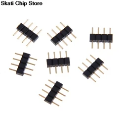 Adaptateur de connecteur de LED, aiguille 4 broches, Type mâle, Double 4 broches, rvb pour bande lumineuse 3528 5050, 15 pièces/lot 