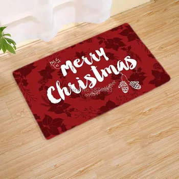 

Mat In Hallway Kitchen Rubber Doormat Merry Christmas Santa Claus Home Decor Living Room Rug Anti-Slip Dustproof Carpet