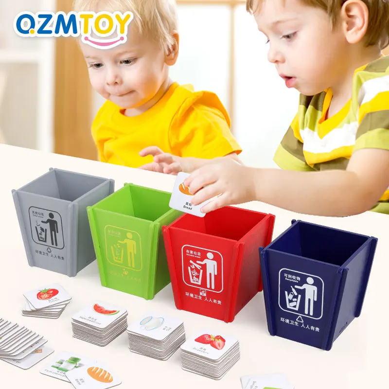 

Douyin Celebrity Style Garbage Compartmental Game Props Children GIRL'S And BOY'S Early Education Desktop Trash Bin Educational