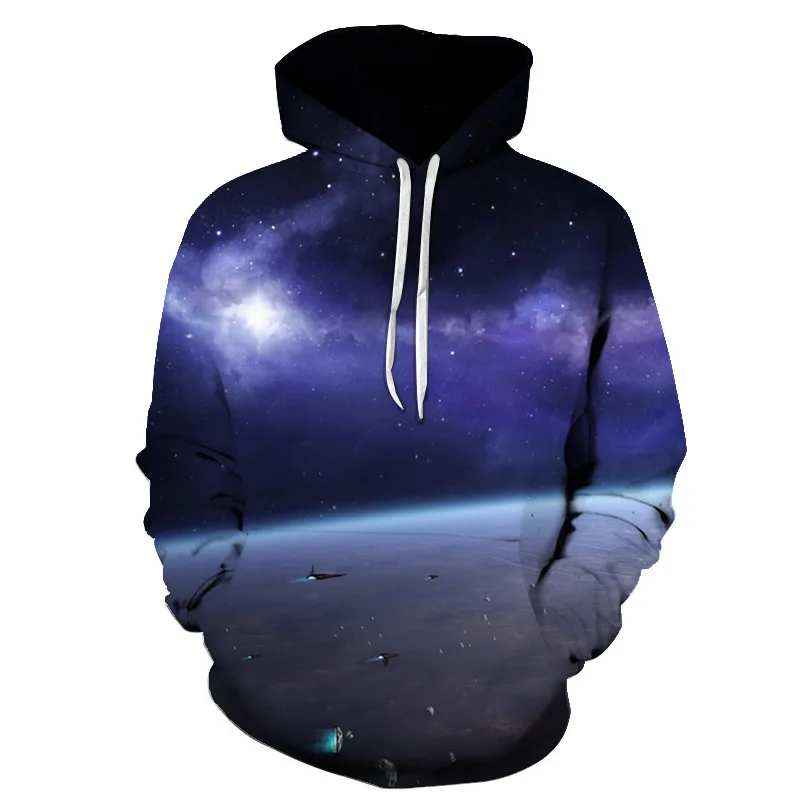 

2020 New Starry Sky Pattern Printing 3d Hooded Sportswear Men/women Casual Pullover Coat Tops Simple Men's Jacket Coat Tops