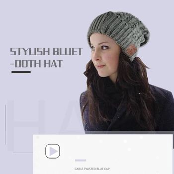 

Winter Knitting Wireless Bluetooth Headphones Music Caps Warm Beanies Hat with Speaker Mic for Smartphone