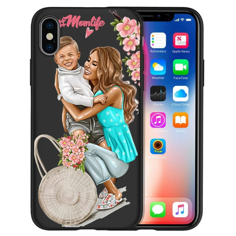 Модный чехол для телефона Super Mom baby girl для iPhone 11 Pro Max XS Max XR X 8 6S 7Plus 5s черный мягкий силиконовый чехол для телефона Etui - Цвет: 14