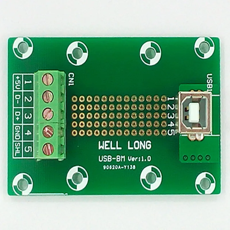 Usb Тип B Женский вертикальный разъем Breakout Board