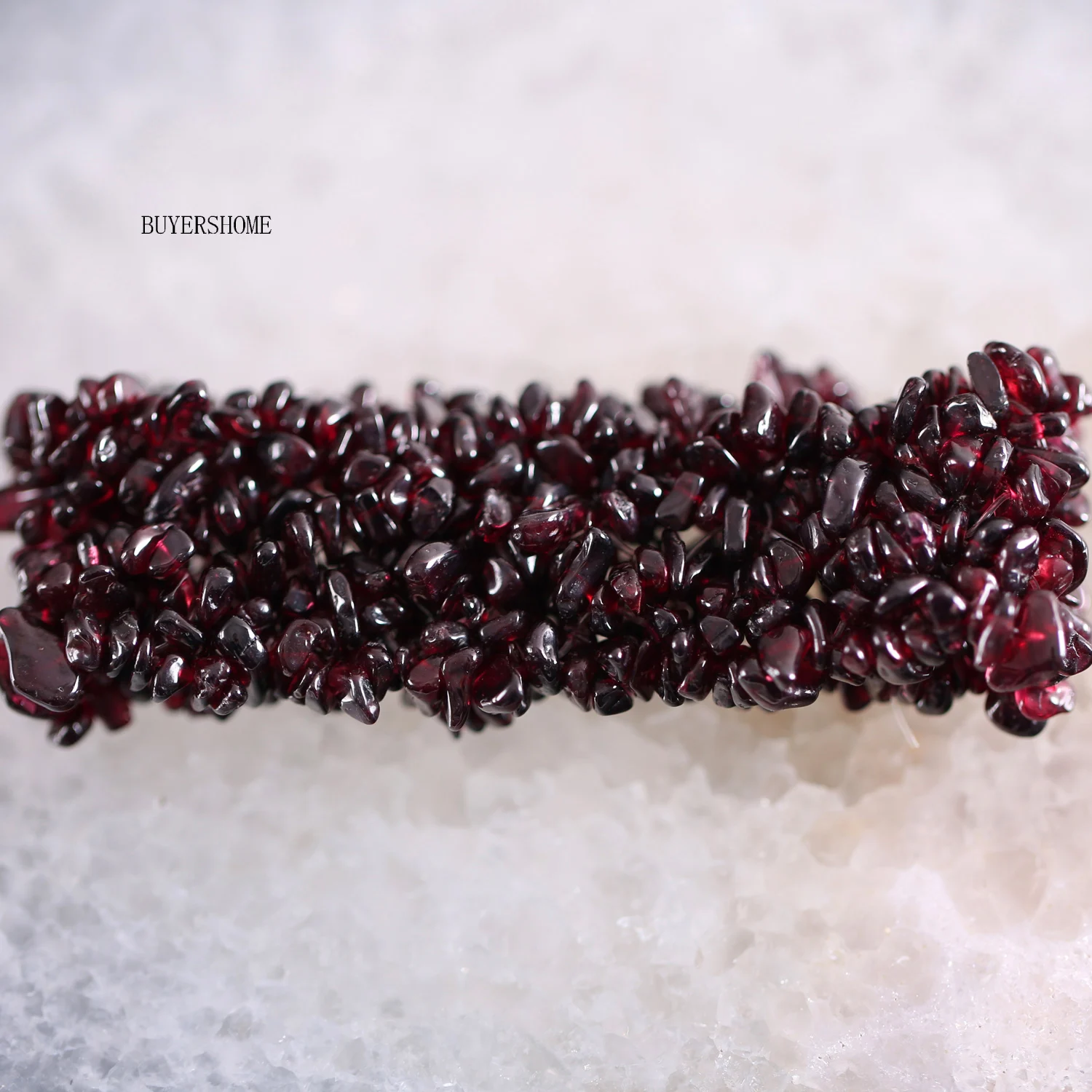 Weave Chip Bead Wrap Bracelet Red Garnet Stone Pulseras Stretch Strand Bracelet
