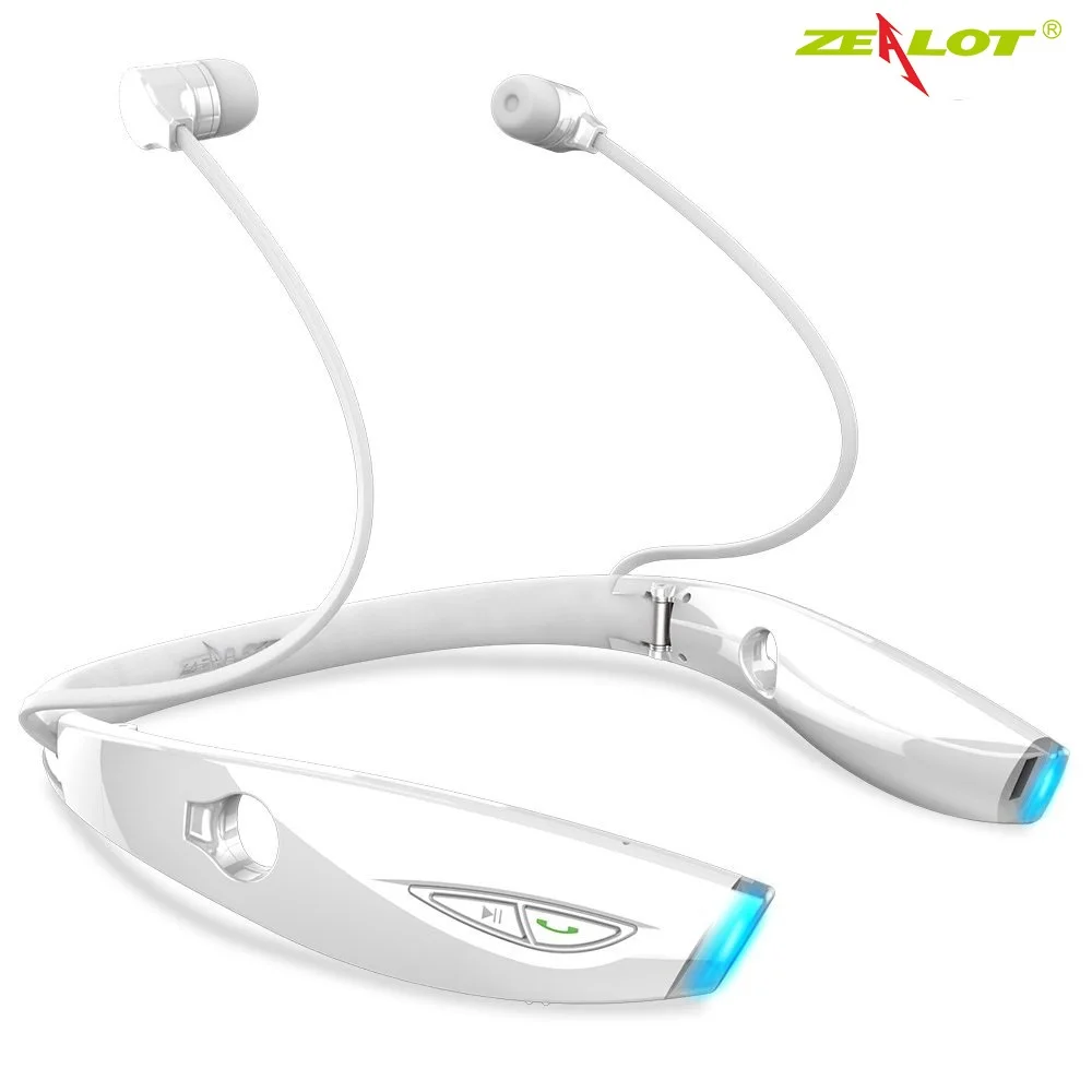 Горячие ZEALOT H1 Bluetooth наушники Спортивная Шейная гарнитура беспроводные наушники Bluetooth гарнитура Sweatproof Складная с микрофоном для спортзала