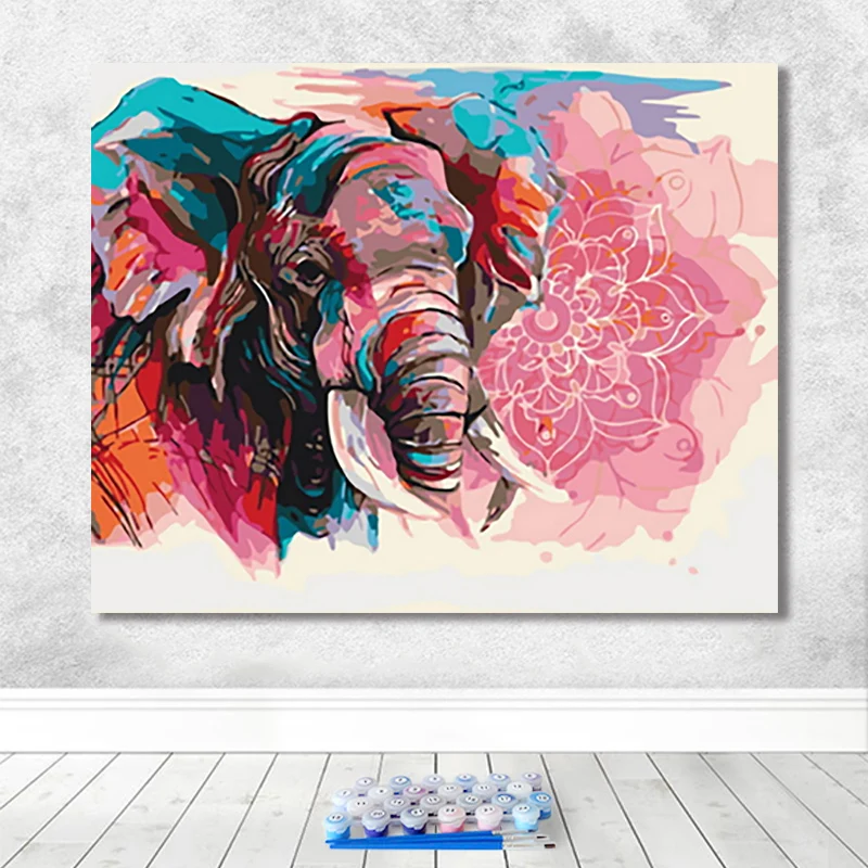 Краска по номерам художественная живопись по номерам ручная роспись Абстрактная красочная слон домашний коридор декоративная живопись - Цвет: 22573