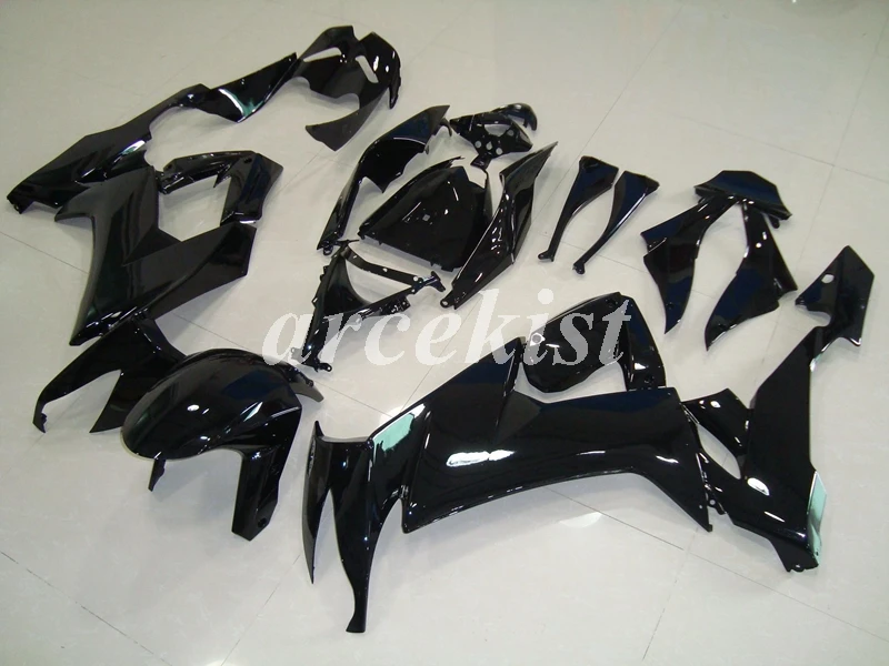 4 подарки ABS пластик полный обтекатель комплект подходит для Kawasaki Ninja ZX-10R 2008 2009 2010 08 09 10 10R Кузов Набор все черный глянцевый