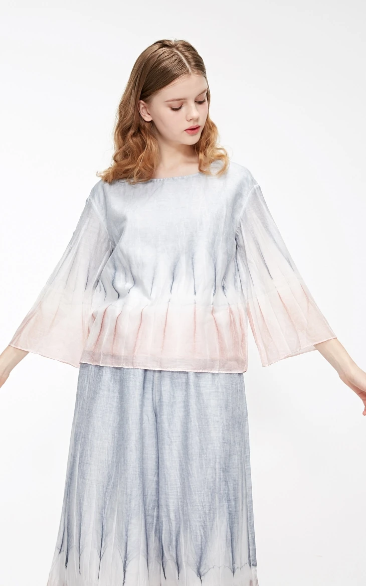 Vero Moda Новая женская шелковая пижама с расклешенными рукавами и галстуком | 3192P9501
