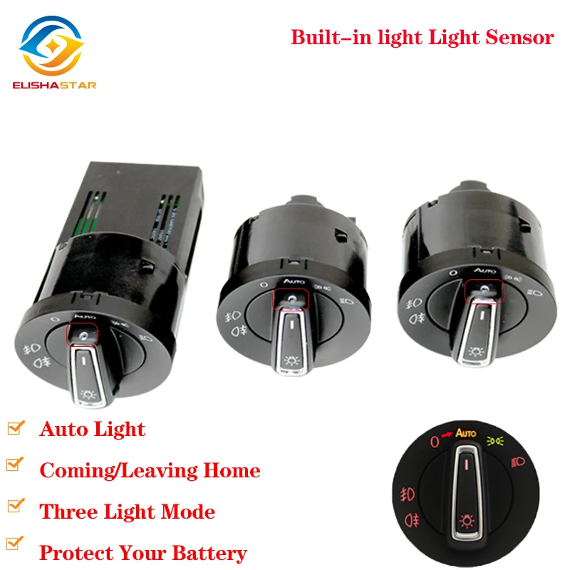 Interrupteur automatique de lumi/ère de phare avec module de capteur de lumi/ère pour VWGolf Mk 5//6 Jetta Tiguan