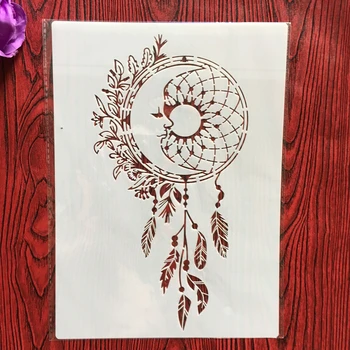 

A2size 42 *59.4cm Moon Mandala DIY Stencils Wall Painting Scrapbook Coloring Embossing Album Decorative Paper Card Template,wall
