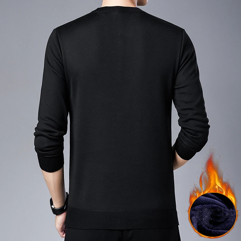 MIACAWOR New Men Sweaters Thick Warm Pullover Men Knitted Jersey Hombre Slim Fit Jumpers Fashion Striped Pull Homme Y235