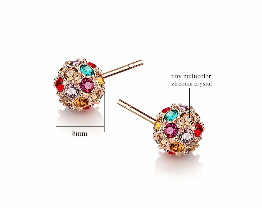 新胧月三色圆球耳钉 1