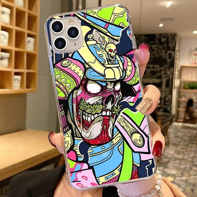 Phone Case For iPhone 13 12 11 Pro XS Max 7 8 6 6s Plus 13Mini SE2020 X XR Graffiti Sticker Art Soft TPU Silicone Cases Cover PTTM-CLS10