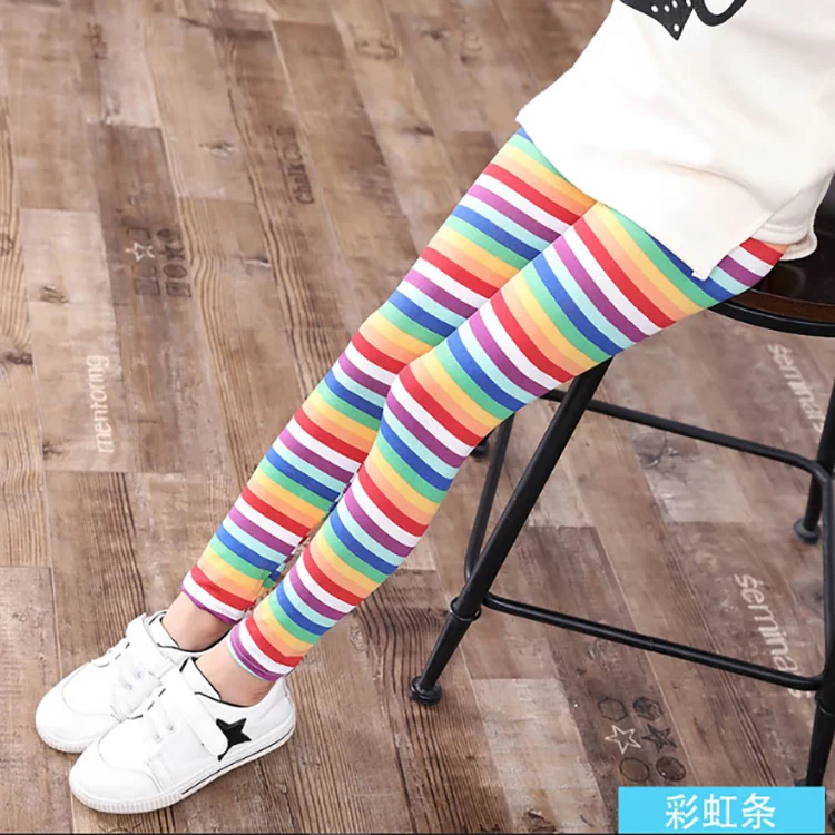 Детские штаны; новые милые леггинсы для маленьких девочек; детские штаны с цветочным принтом; эластичные длинные брюки; подходит для От 2 до 14 лет - Цвет: Photo Color