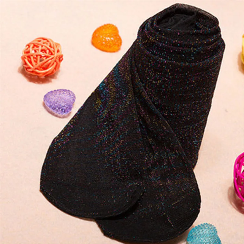 black(colorful silk) Яркие шелковые блестящие колготки с люрексом, сексуальные обтягивающие колготки, классические обтягивающие, вечерние, Клубные, крутые, эластичные чулки, 14 цветов - Цвет: black(colorful silk)