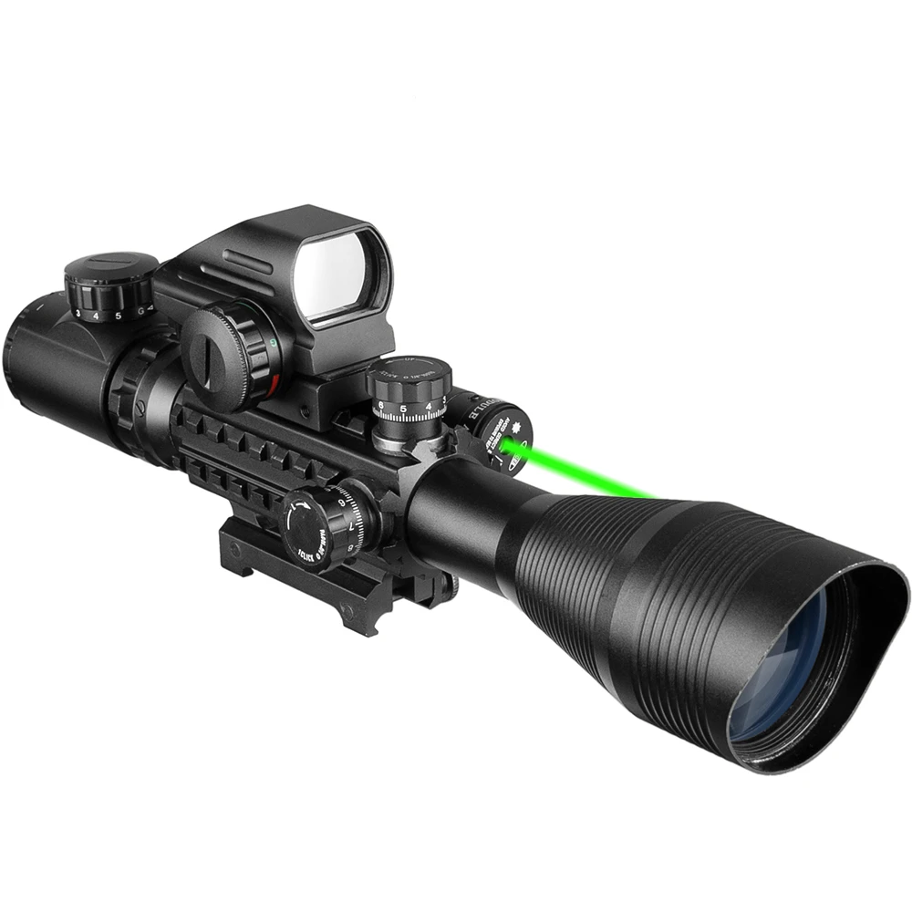 Details about   Tactical 4-12X50 Scope+Red dot+Laser Set Hunting Airsofts Air Gun Red Green Dot 